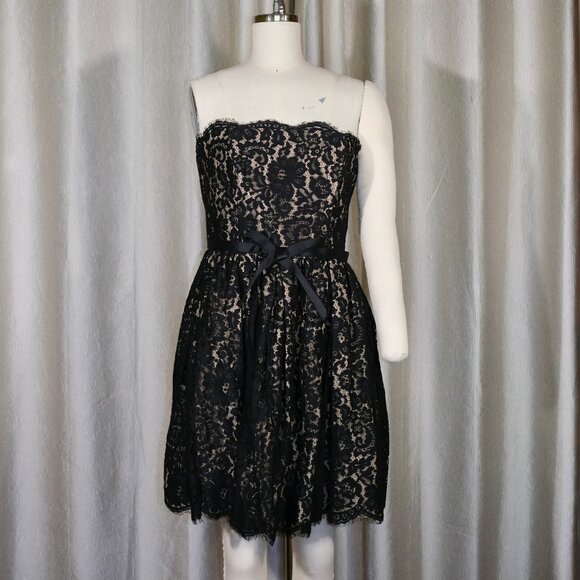 Robert Rodriguez Strapless Fit & Flare Lace Dress - Size 10 - Picture 1 of 12